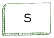 Strichzeichnung Box mit Buchstaben S
