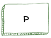 Strichzeichnung Box mit Buchstaben P