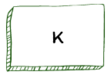 Strichzeichnung Box mit Buchstaben K