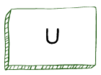 Strichzeichnung Box mit Buchstaben U