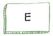 Strichzeichnung Box mit Buchstabe E
