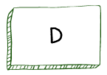 Strichzeichnung Box mit Buchstaben D